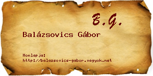 Balázsovics Gábor névjegykártya